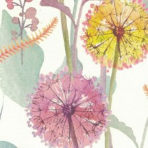 Pink and Yellow Dandelions Print Italian Paper ~ Tassotti